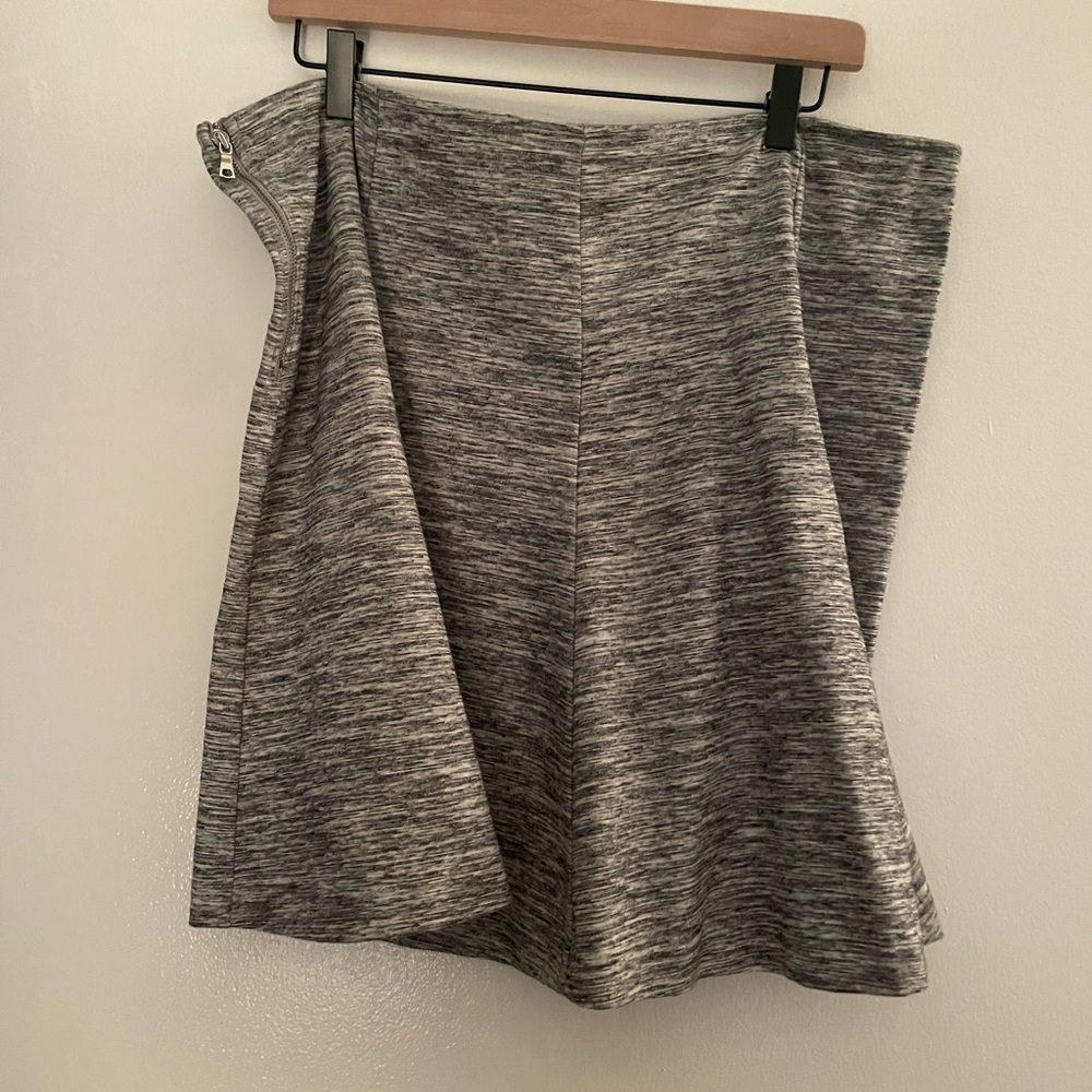 Grey cotton flared skirt